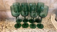 Green Wine Glasses Set of 8