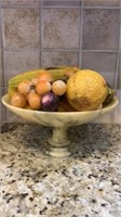 Marble Bowl with Decorative Fruit