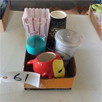 Miscellaneous cups and popcorn holder