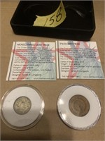 1887 Three Cent Piece / 1864 2 Cent Piece