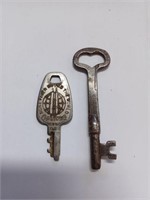 Two Vtg. Keys - One Skelton Key