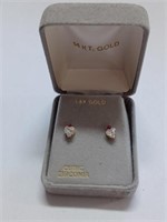 Marked 14K Gold Cubic Zirconia Earrings