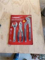 HUSKY 3pc pliers and wrench set