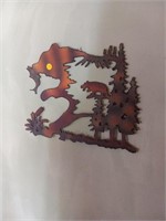 Bear and moose metal wall art