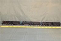 3 Lionel O Scale 2-4-2 steam locomotives with tend
