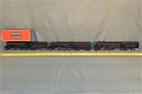 3 Lionel O Scale 2-4-2 steam locomotives with tend