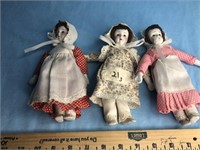 Lot of 3 Porcelain Dolls