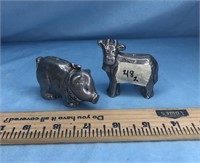 Cow and Pig Tiny Metal Figures