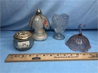 Lot of 4 Vintage Glass Items