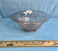 Vintage Serving Bowl-Pink Glass
