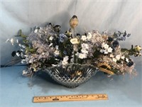 Lead Crystal Basket with Floral