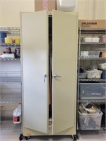 2 Door Wheeled Shelving Cabinet-36x24x84"