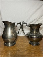 Pair of Vintage Silver Plate Water Pitchers