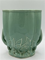Vintage McCoy Leaves and Berries Pattern Green Vas