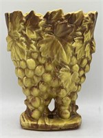 Vintage McCoy Pottery Brown and Yellow Grapes Vase