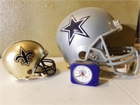 Cowboys, Saints Helmets, Clock