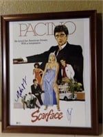 Scarface Autographed Poster, framed