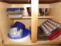 Baking Pans, Colanders (lower cabinet)