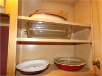 Glass Baking, Pie Dishes (upper cabinet)