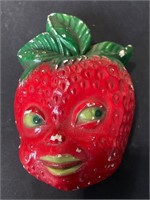 Vintage Chalkware strawberry string holder