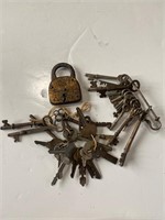 Antique lock and keys