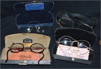 4 Sets Antique Eyeglasses With Cases 1 Lot!