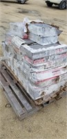 Pallet of ceramic tiles assorted colors and sizes