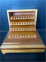 Vintage wooden musical cigarette box