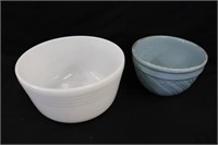 Pyrex Bowl & 7" Stoneware Mixing Bowl