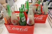Vintage Coke-a-Cola Trays and Mixed Bottles