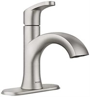 Brushed Nickel one-Handle high arc Bathroom Faucet