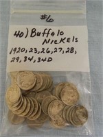 (40) Buffalo Nickels 1920, 23, 26, 27, 28, 29, 34,