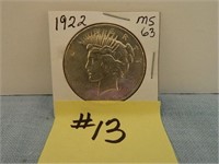 1922 MS-63 Peace Silver Dollar