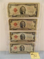 (5) 1928 Ser. $2 U.S. Notes, Red Seals