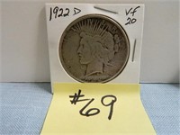 1922D Vf-20 Peace Silver Dollar