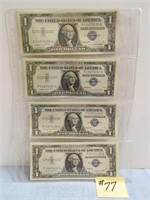 (5) 1957 Ser. $1 Silver Certificates, Crisp, (All