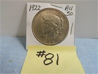 1922 AU-50 Peace Silver Dollar