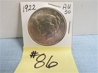 1922 Au-50 Peace Silver Dollar
