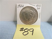 1922 MS-60 Peace Silver Dollar
