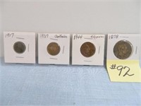 1917, 37, 44, 1878 Foreign Coins