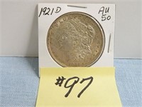 1921D AU-50 Morgan Silver Dollar