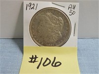 1921 AU-50 Morgan Silver Dollar