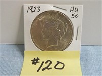 1923 AU-50 Peace Silver Dollar