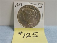 1923 MS-60 Peace Silver Dollar