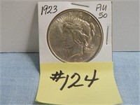 1923 AU-50 Peace Silver Dollar