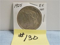 1925 Ef-40 Peace Silver Dollar