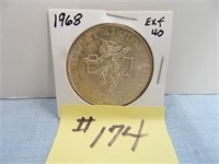 1968 Pesos Estados Mexicanos Silver Dollar EXF-40