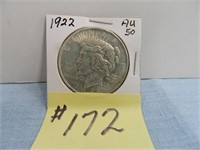 1922 Peace Silver Dollar AU-50