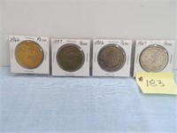 1966 Mexican Peso Silver Dollar, 1957 Mexican -