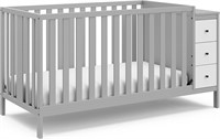 Convertible Crib (Pebble Gray with White)